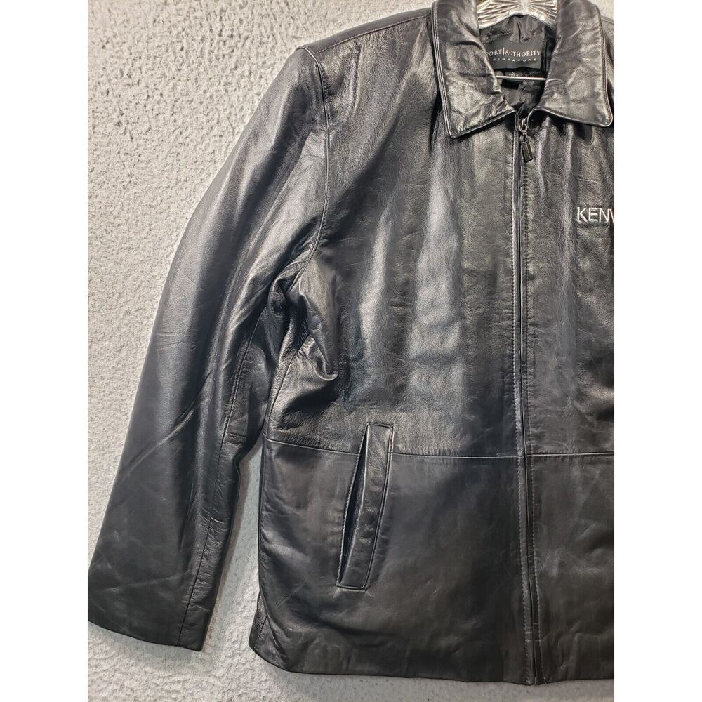 Port Authority Signature Leather Jacket Men's Large Black Kenwood Motorcycle - Picture 2 of 12